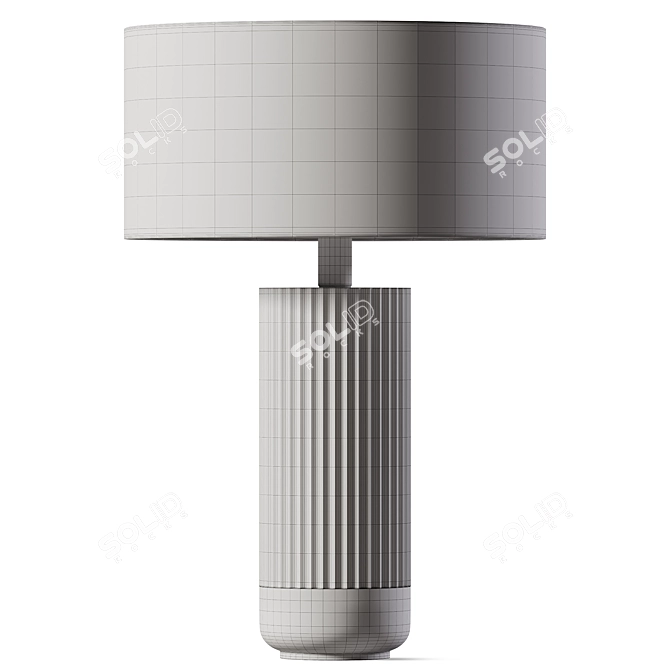 Chocolate Ribbed Concrete Table Lamp 3D model image 2