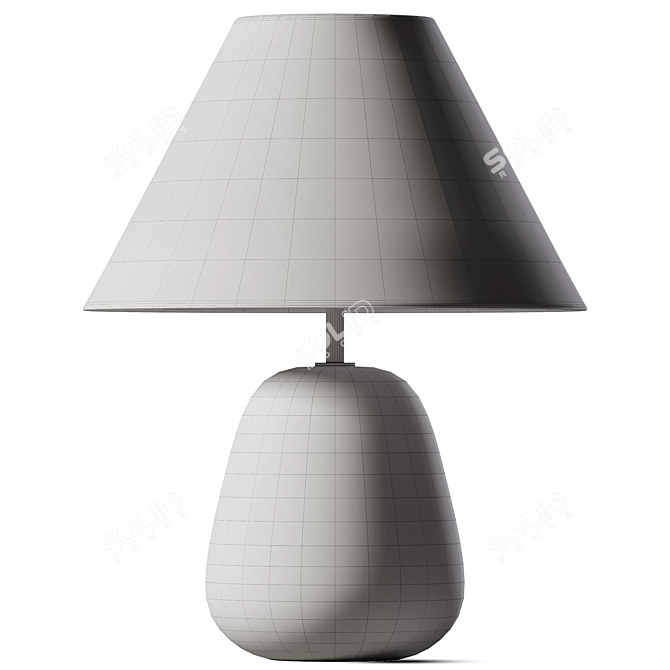 Sleek Groove Wooden Table Lamp 3D model image 2