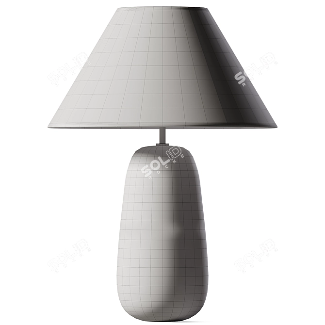 Sleek Wood Table Lamp 3D model image 2