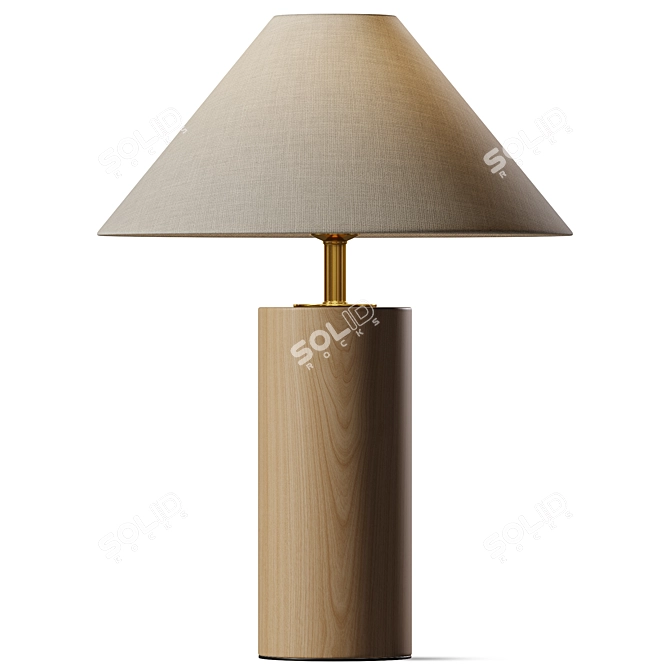 Modern Glass Table Lamp 3D model image 2