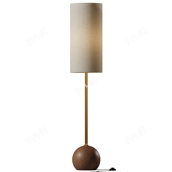 Sleek Metal Floor Lamp 3D model image 1