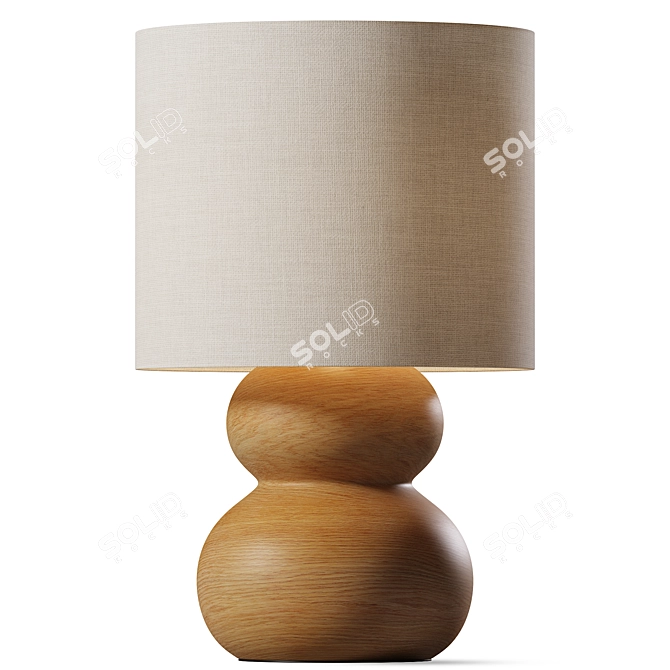 Pebble Polyresin Table Lamp 3D model image 1