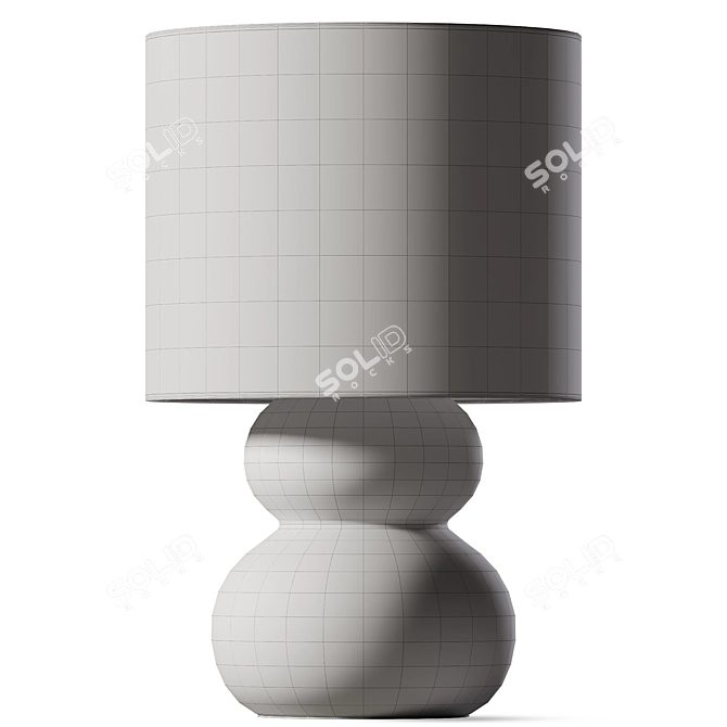 Pebble Polyresin Table Lamp 3D model image 2