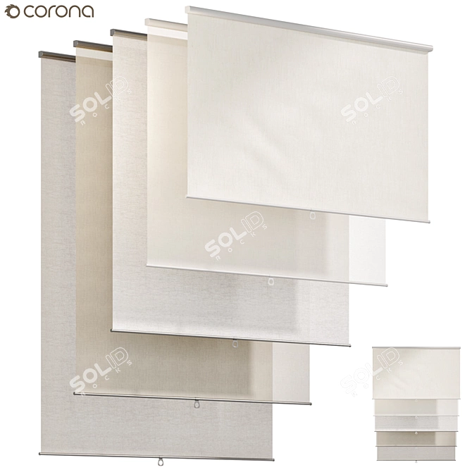 Modern Roller Blinds Curtains 02 3D model image 1