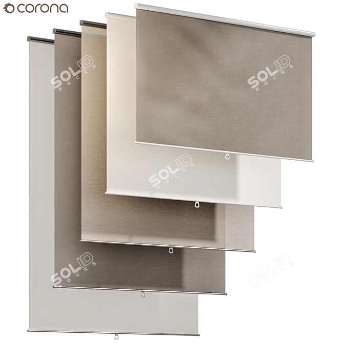 Modern Roller Blinds Curtains 02 3D model image 2