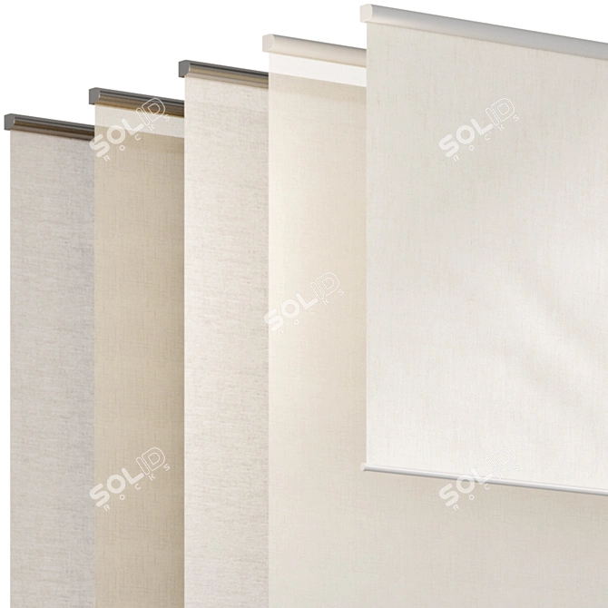 Modern Roller Blinds Curtains 02 3D model image 4