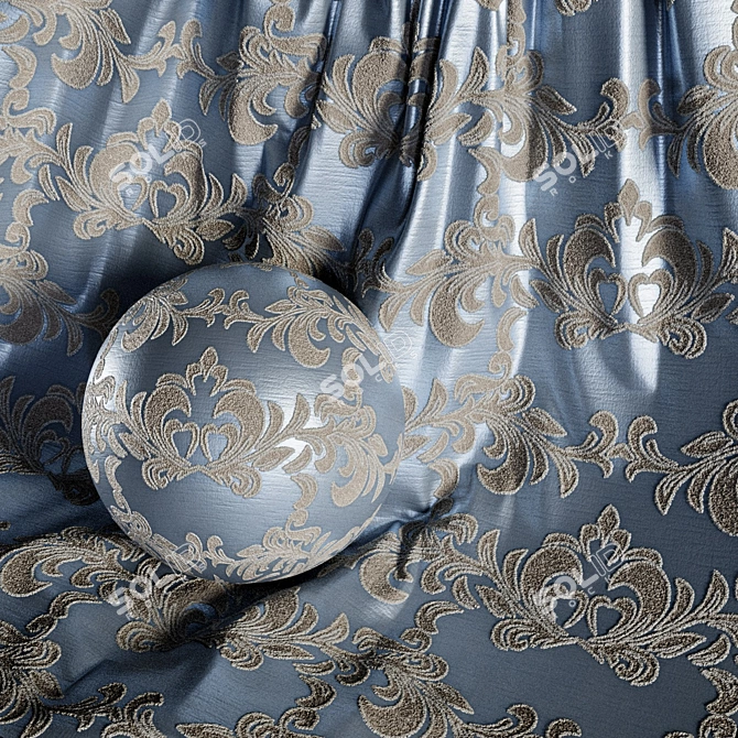 Damask Jacquard Brocade Fabric Set 3D model image 5