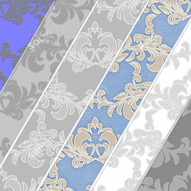 Damask Jacquard Brocade Fabric Set 3D model image 7