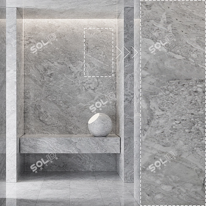 Marble Stone Texture Panels Set 3D model image 1