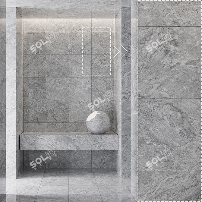 Marble Stone Texture Panels Set 3D model image 4