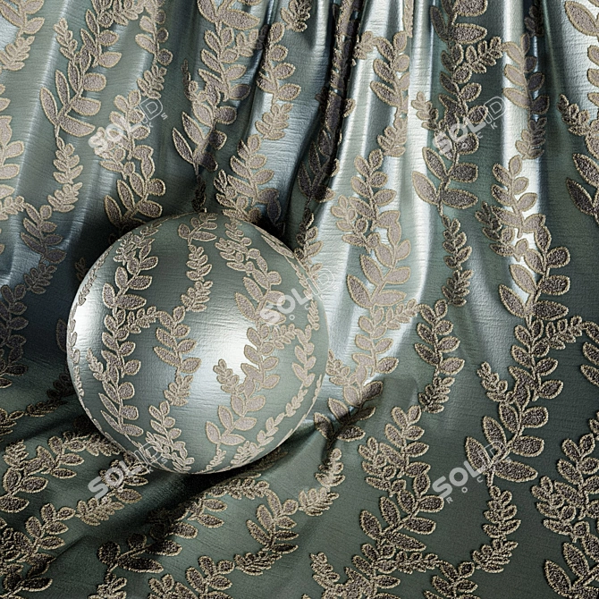 Damask Jacquard Brocade Fabric Set 3D model image 5