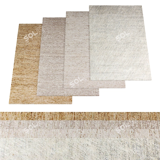 Random Set of 4 Rugs 3D model image 1