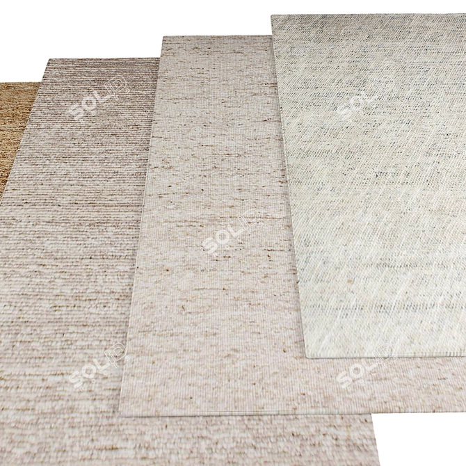 Random Set of 4 Rugs 3D model image 3