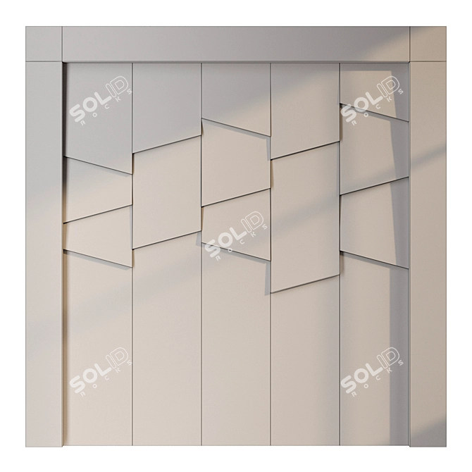 European Oak 3D Wall Panel 3D model image 5