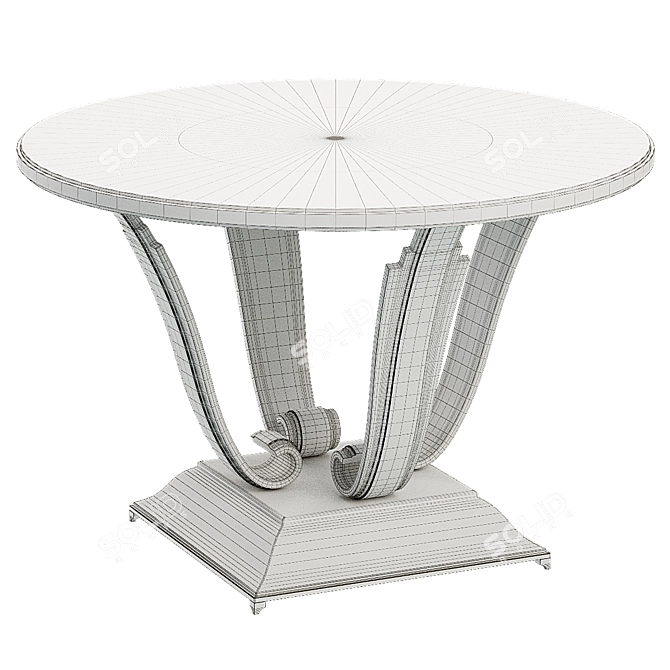 Elegant Dining Table, Model "QUATTRO 3D model image 2