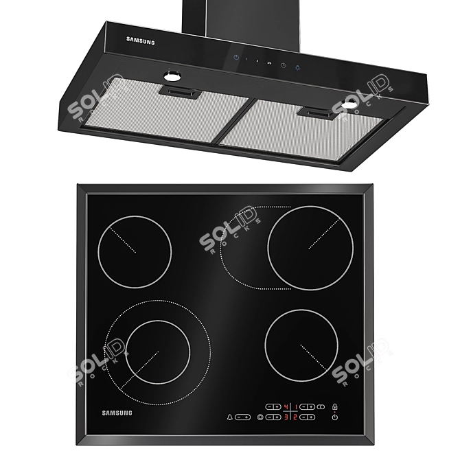 Samsung Kitchen Appliance Set 3D model image 5