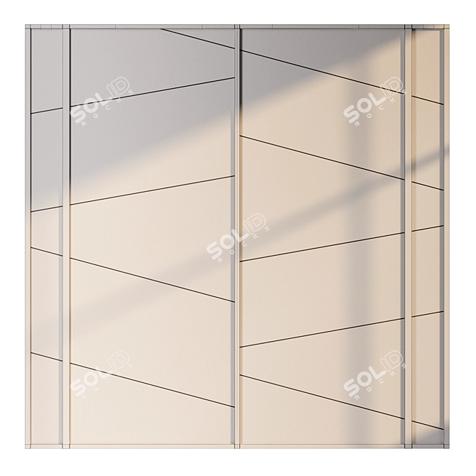 Dark Oak 3D Wall Panel 3D model image 4