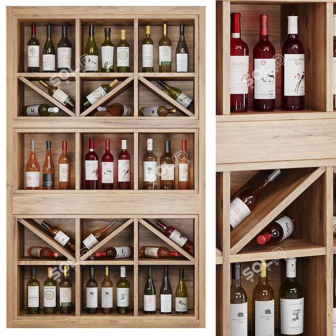 Modern Bar Cabinet Set1 3D model image 1