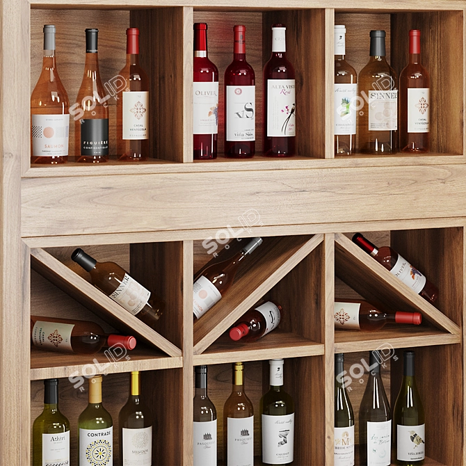 Modern Bar Cabinet Set1 3D model image 2