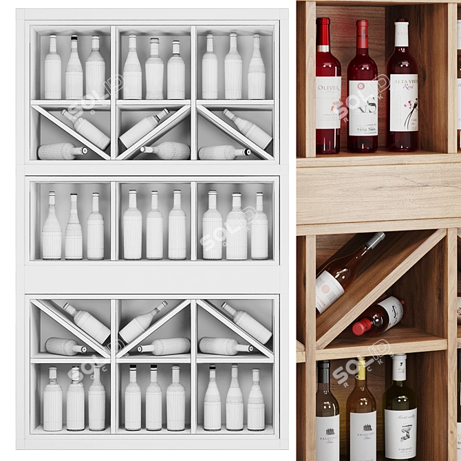 Modern Bar Cabinet Set1 3D model image 4