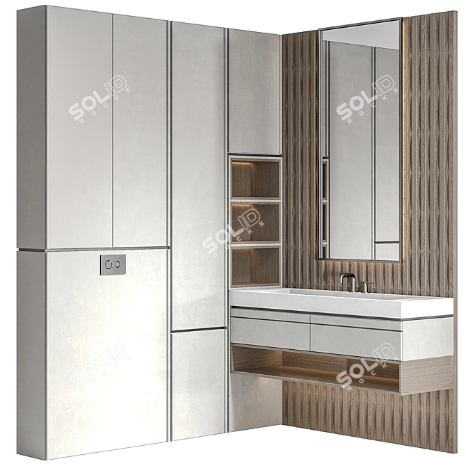 Customizable Bathroom Furniture Set 3D model image 1