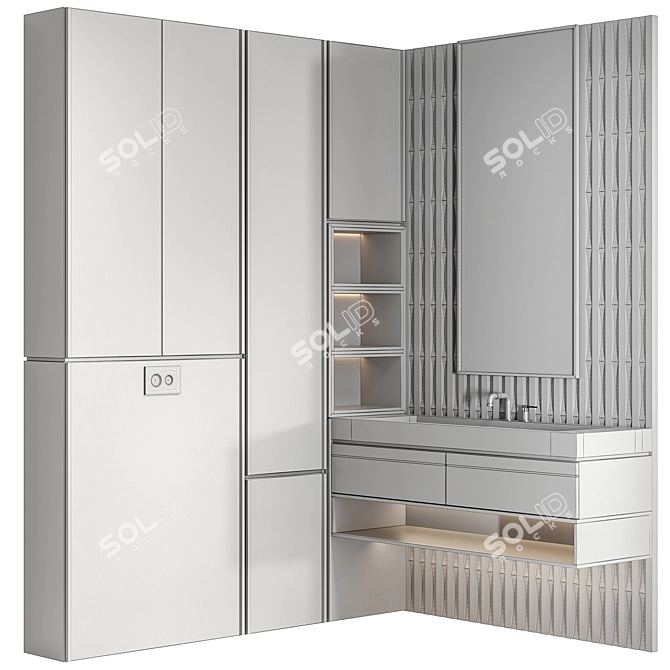 Customizable Bathroom Furniture Set 3D model image 3