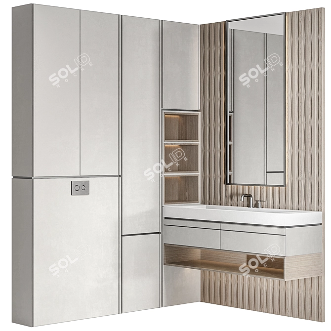 Customizable Bathroom Furniture Set 3D model image 4