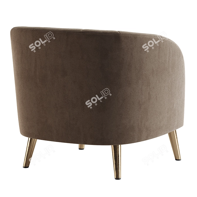 Luxury Velvet LEONE Armchair 3D model image 4