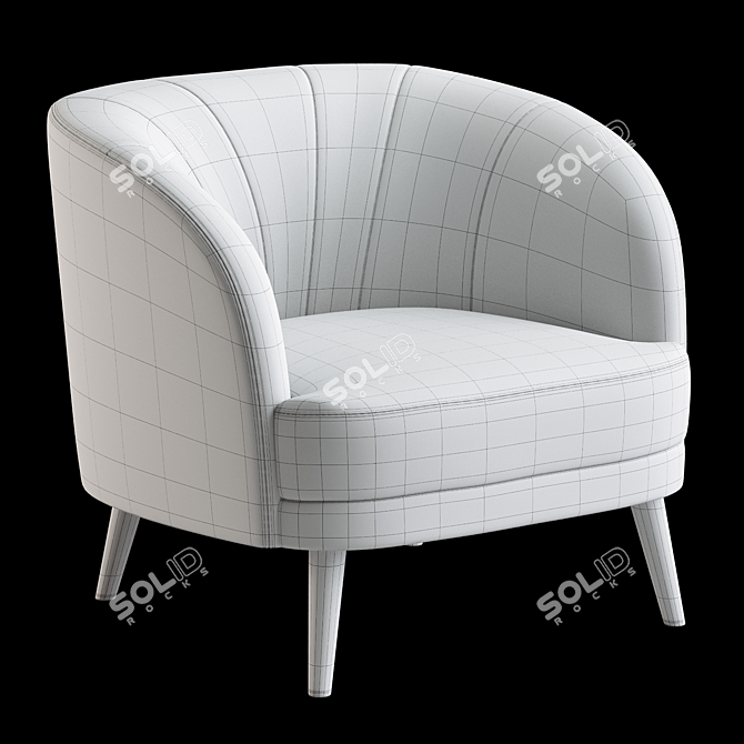 Luxury Velvet LEONE Armchair 3D model image 5