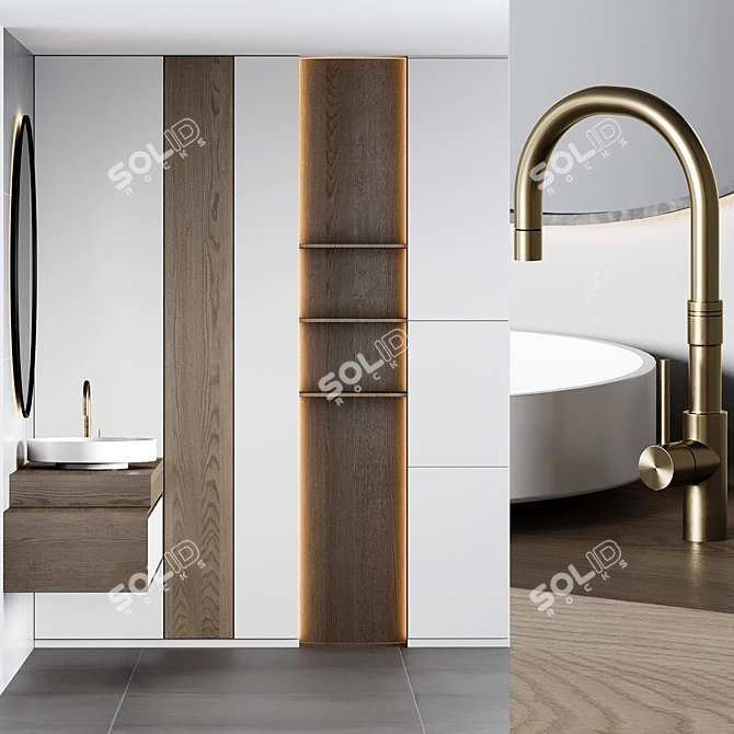 Modern Bathroom Furniture Set 3D model image 2