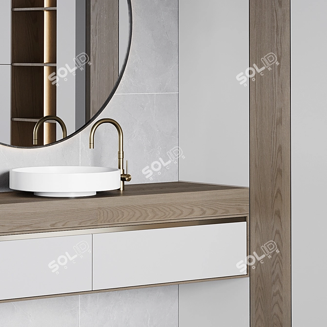 Modern Bathroom Furniture Set 3D model image 3