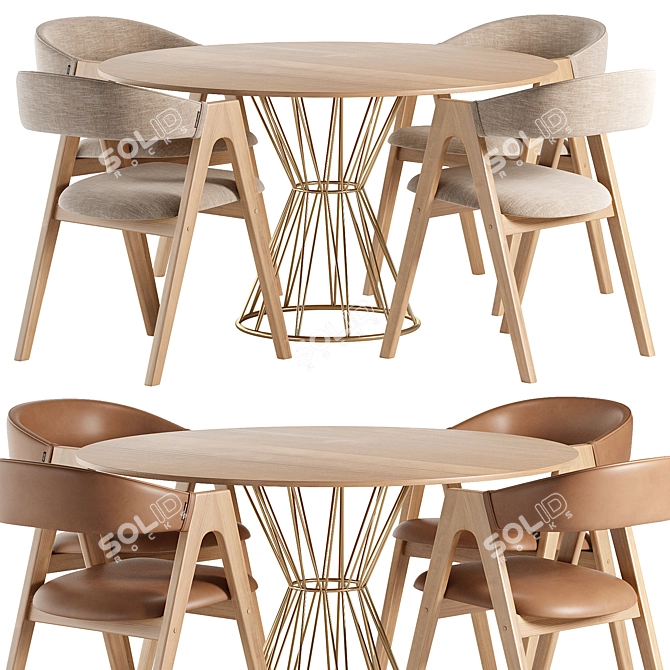 Sleek Dining Set: CIRCUS Table & Dublin Chair 3D model image 1