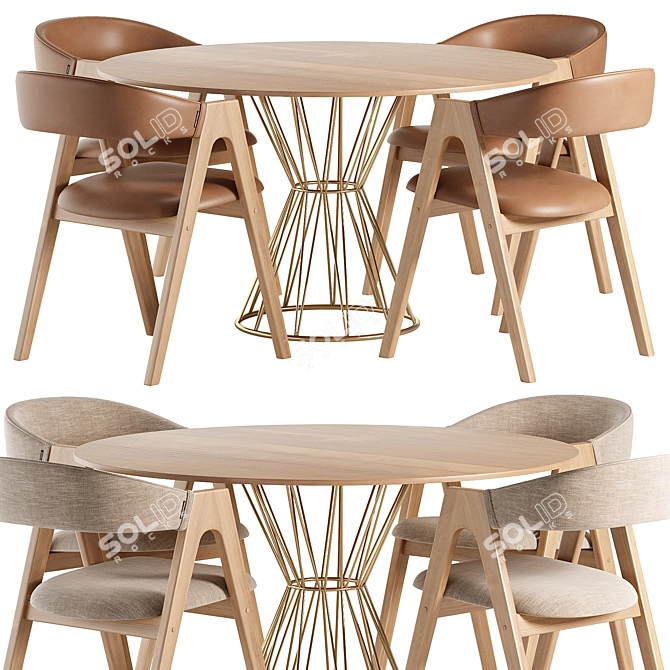 Sleek Dining Set: CIRCUS Table & Dublin Chair 3D model image 4