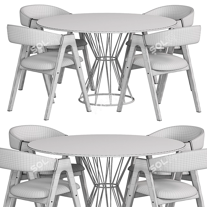 Sleek Dining Set: CIRCUS Table & Dublin Chair 3D model image 5