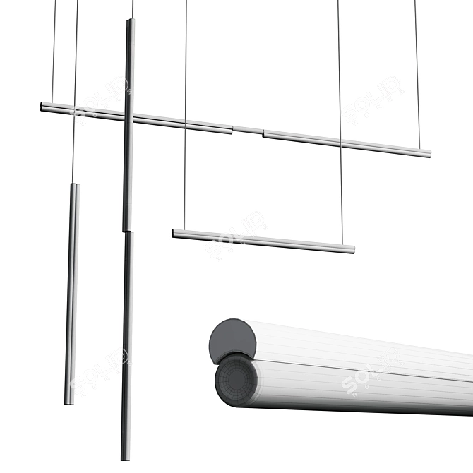 Elegant Sequence Pendant Light 3D model image 6