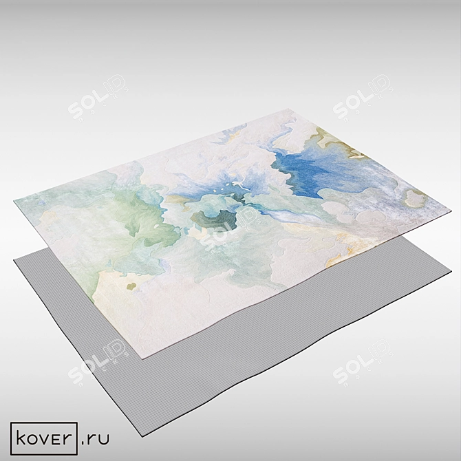 Prismatic N Abstract Art Rug 3D model image 2