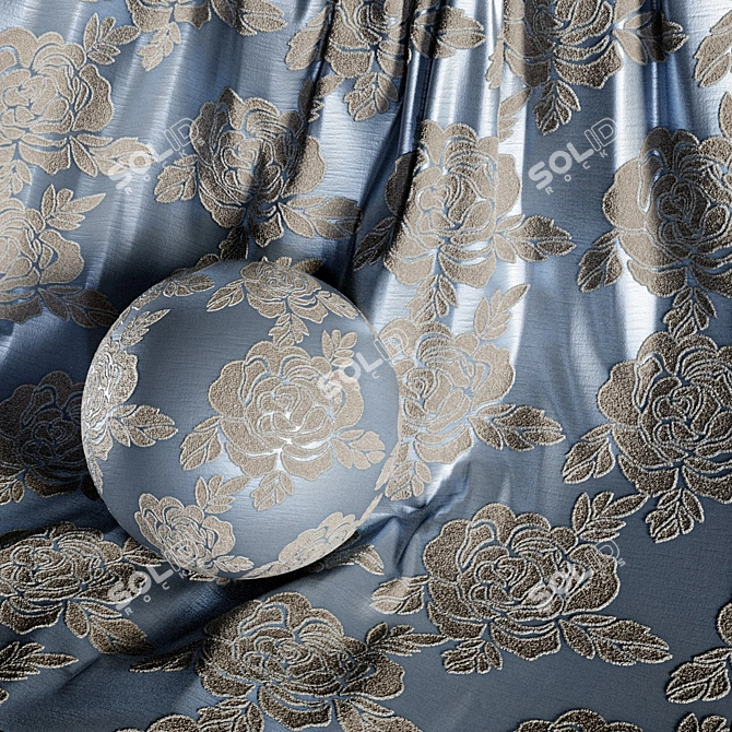 Damask Brocade Fabric Material Set 3D model image 4