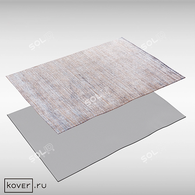 Modern Murugan Plain Wool Silk Rug 3D model image 2