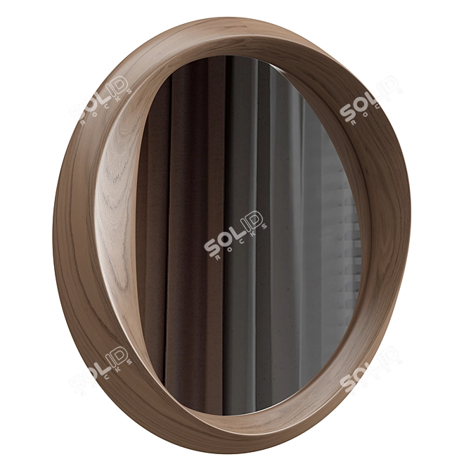 Modern Round Mirror in Two Colors 3D model image 1