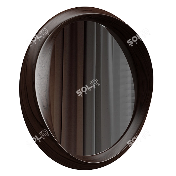 Modern Round Mirror in Two Colors 3D model image 2