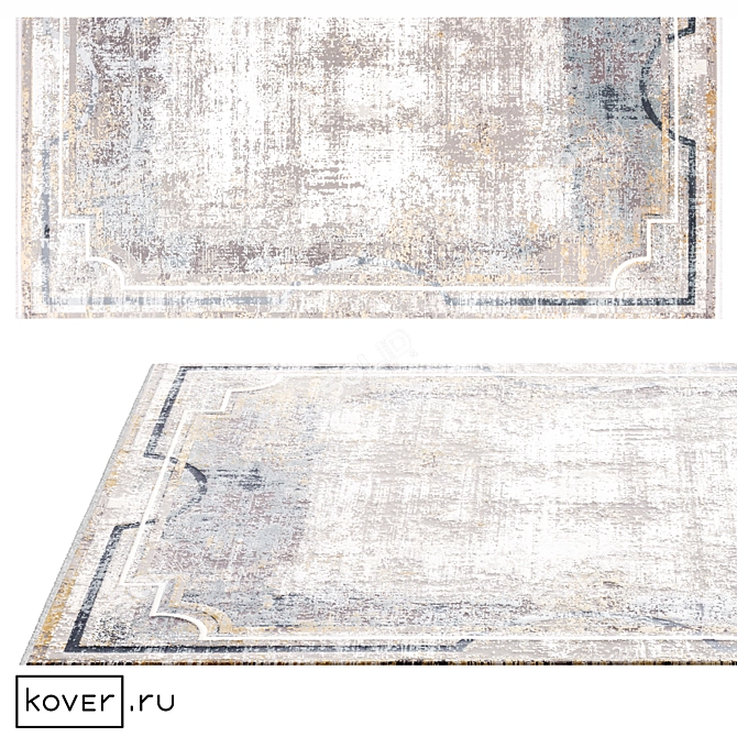 Graphic Art Deco Modern Rug 3D model image 1