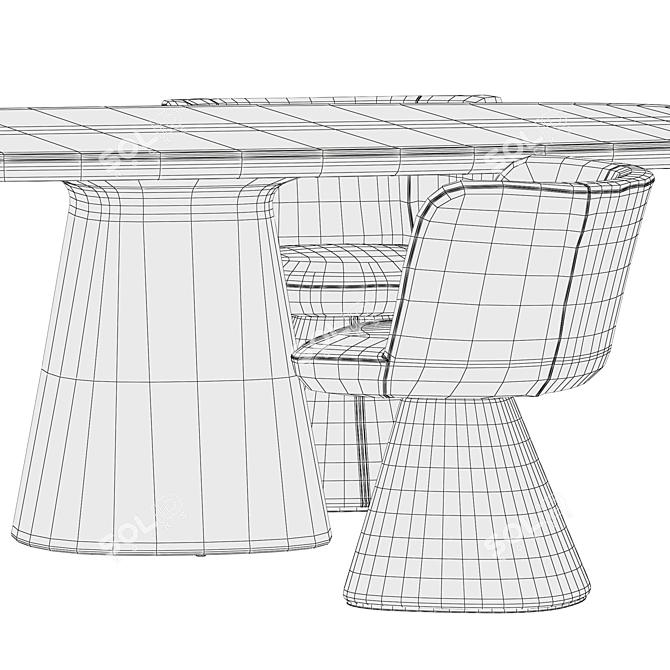 Modern Chic Furnishings by Bebitalia 3D model image 5