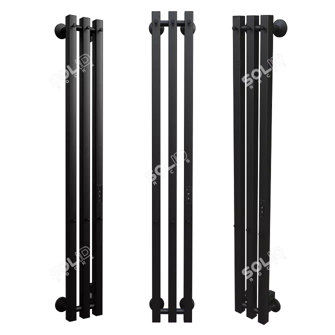 Electric Black Matte Towel Warmer 3D model image 1