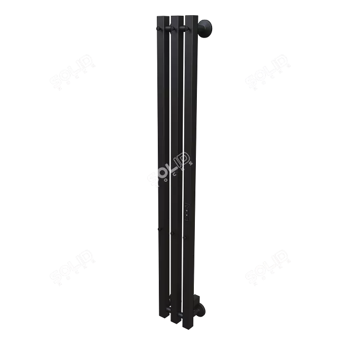 Electric Black Matte Towel Warmer 3D model image 3