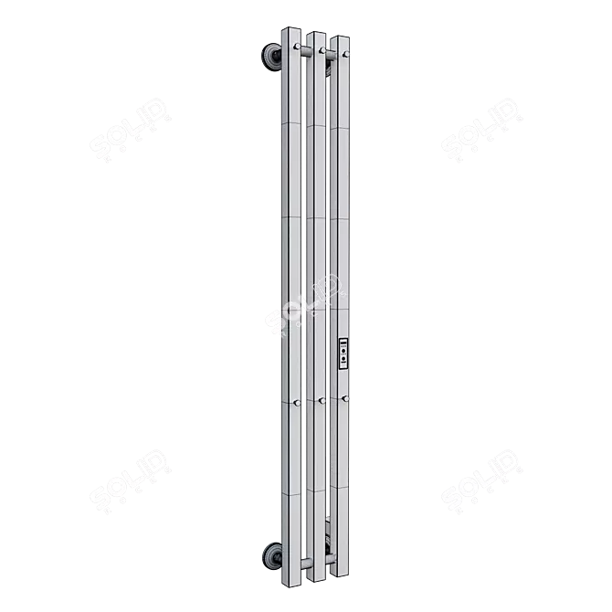 Electric Black Matte Towel Warmer 3D model image 4