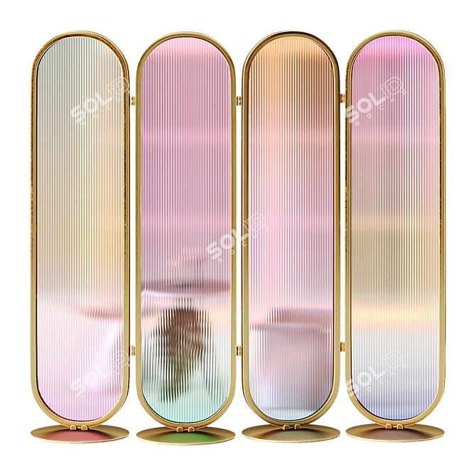 Colorful Glass Hollywood Style Screen 3D model image 1