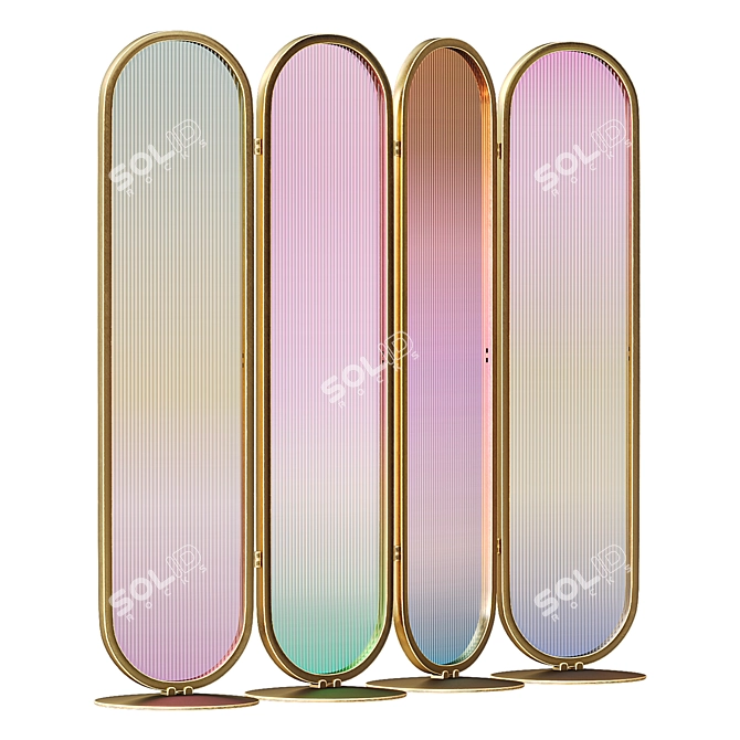 Colorful Glass Hollywood Style Screen 3D model image 3