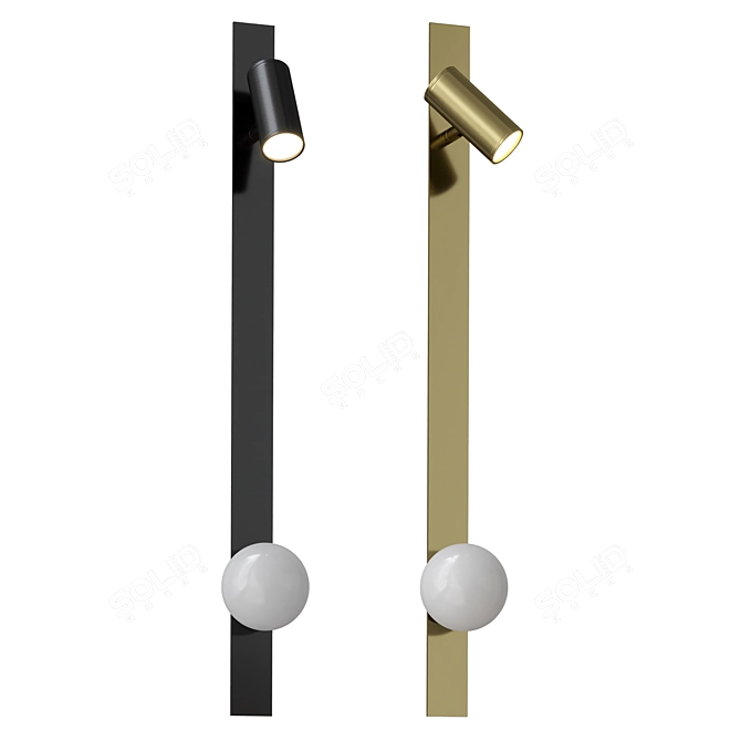 Sleek Adjustable Wall Sconce 3D model image 1