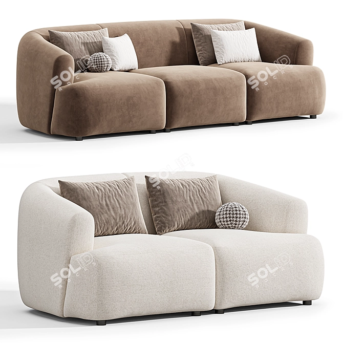 Elegant Sofia Modular Sofa Set 3D model image 7