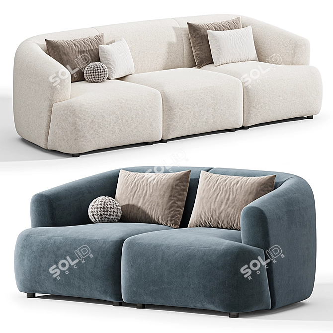 Elegant Sofia Modular Sofa Set 3D model image 1